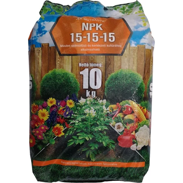 Komplex NPK 15-15-15 10 kg alap műtrágya nitrogén foszfor kálium