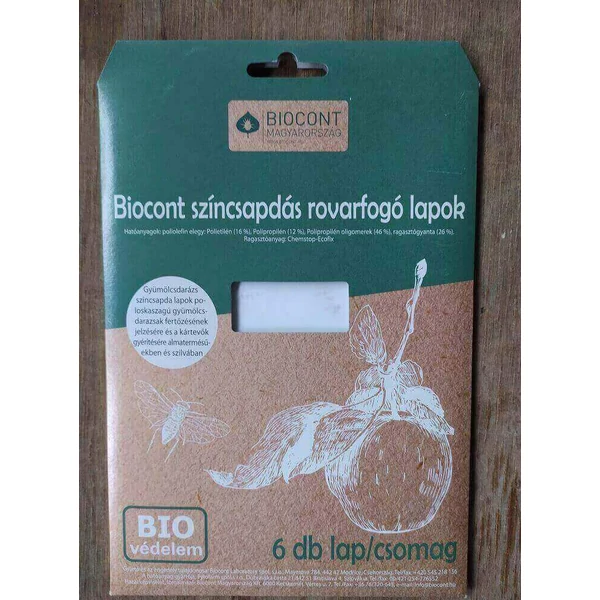 Biocont fehér gyümölcsdarázs színcsapda A/5 5 db