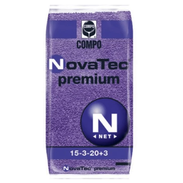 Compo NovaTec premium 15-3-20+M.e. 25 kg klórmentes alap és fejtrágya nitrifikáció gátló adalékkal