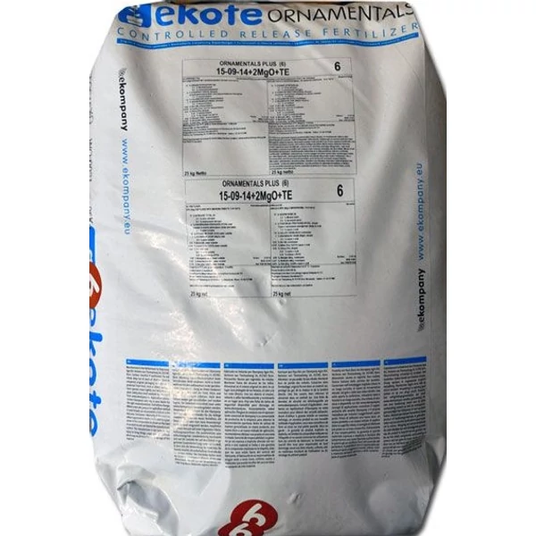 Ekote Ornamentals Plus 6 hó 15-9-14+2Mg+M.e. 25 kg Dísznövény műtrágya