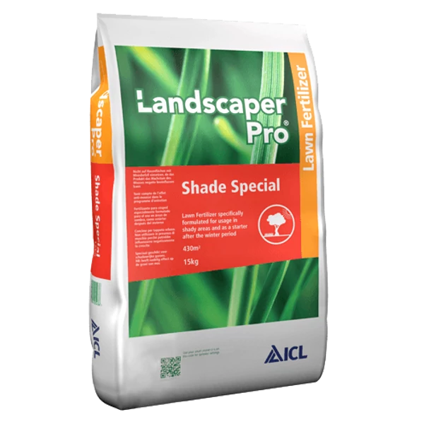 Landscaper Pro Shade Special 2-3 hó 11-5-5+ 8Fe 15 kg prémium gyepműtrágya a moha ellen