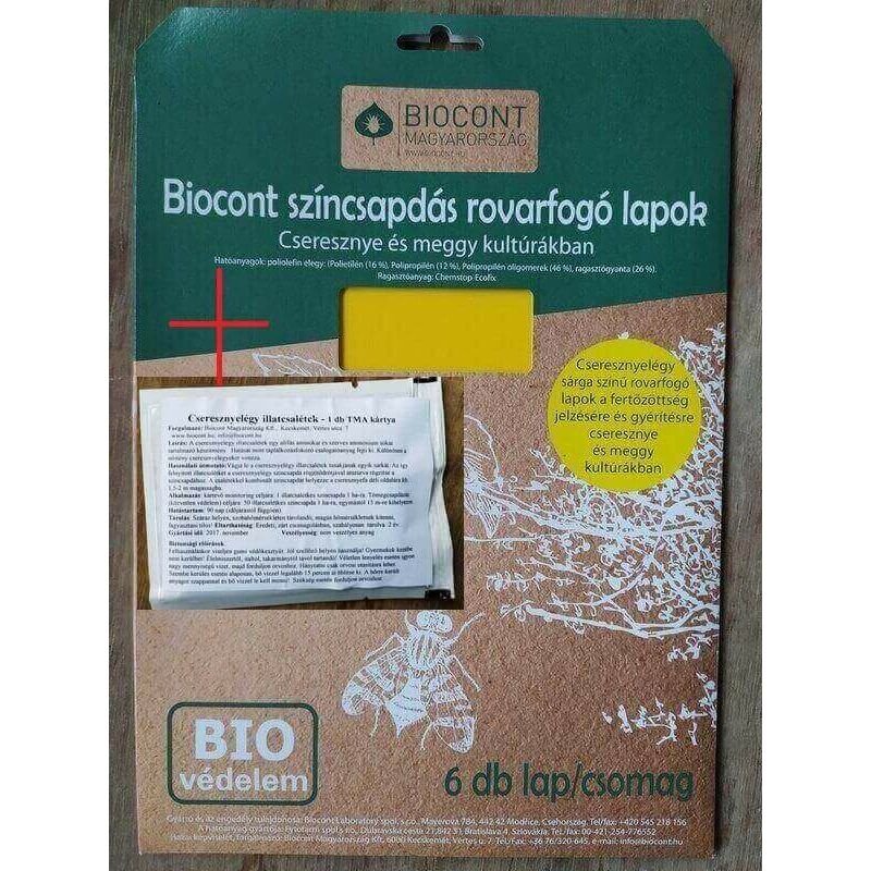 Biocont cseresznyelégy színcsapda+illatcsalétek, 5 db lap + 1 db kártya