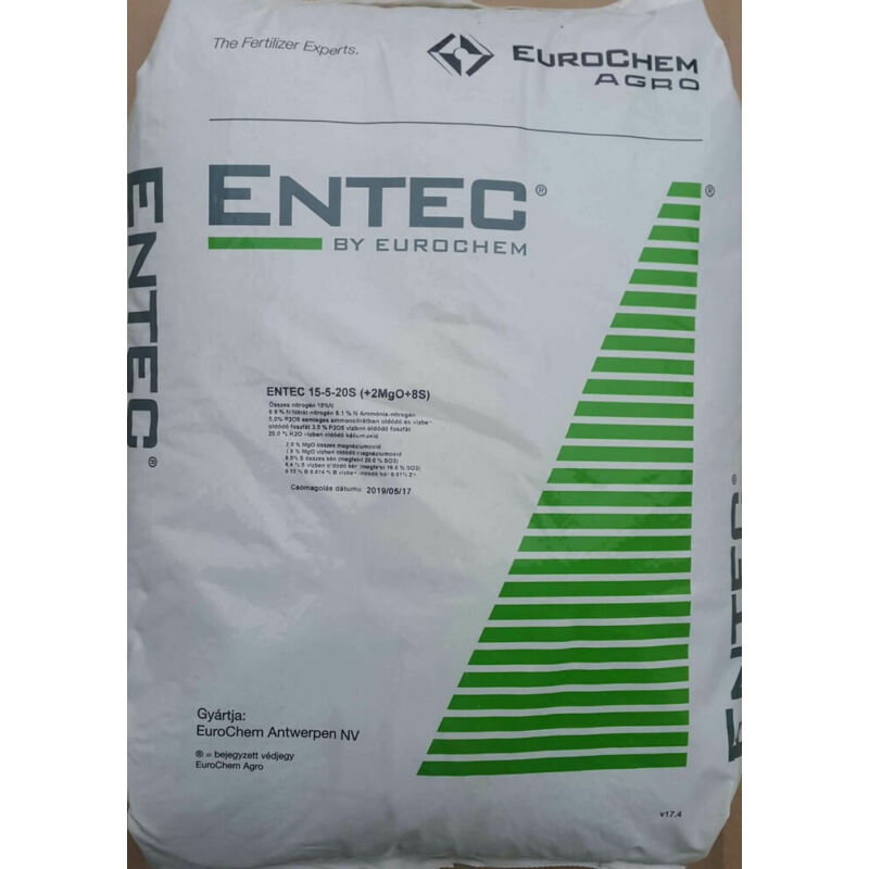 K+S Entec Select 15-5-20 25 kg káliumtúlsúlyú alap műtrágya hosszú hatástartamú nitrogénnel