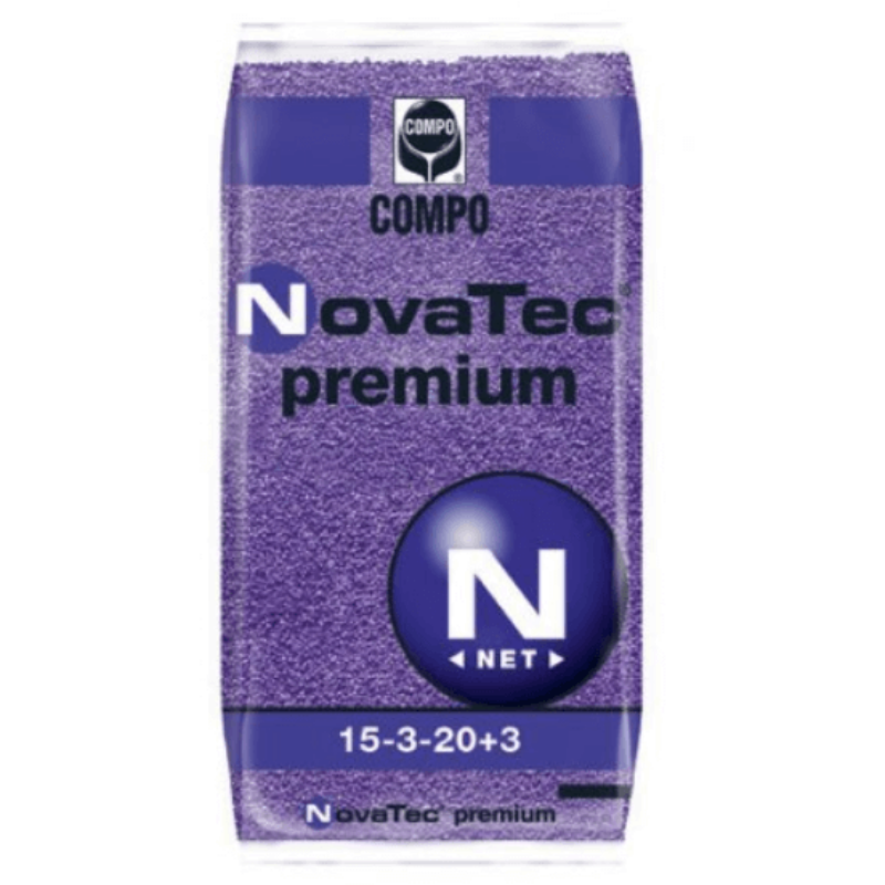Compo NovaTec premium 15-3-20+M.e. 25 kg klórmentes alap és fejtrágya nitrifikáció gátló adalékkal